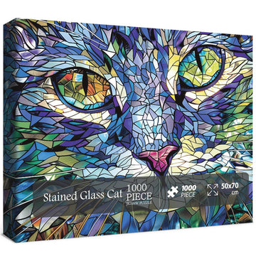 Stained Glass Cat Jigsaw Puzzle 1000 Pieces